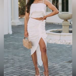 TWO PIECE SET Santorini Ruffle top + skirt. These Three Boutique!